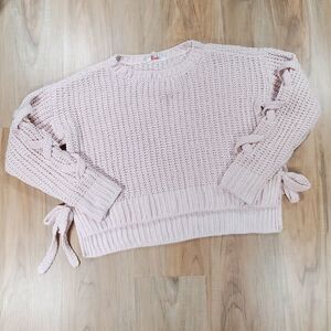 💜Candie's Blush Pink Soft Cable Knit Crop Sweater Medium